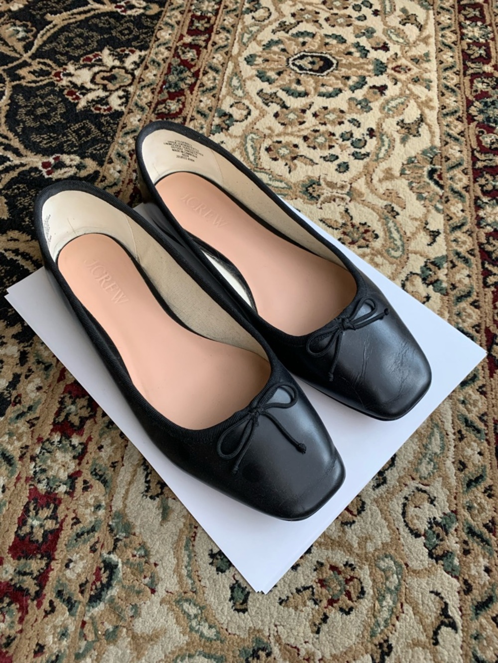 J.Crew Black Leather Ballet Flats